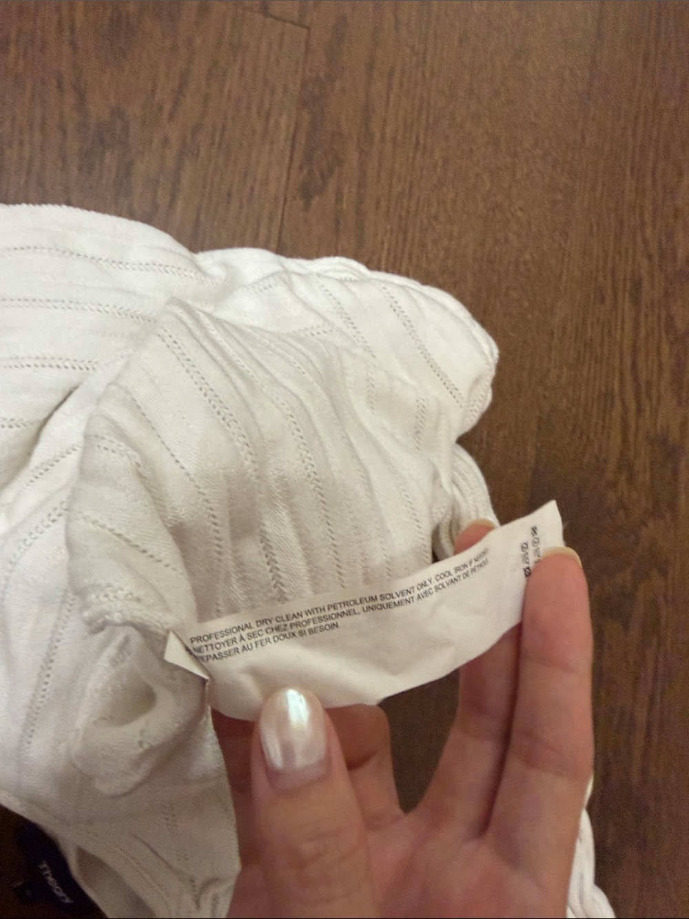 Theory Cream Ribbed Wrap-Front Sweater - Picture 5 of 5